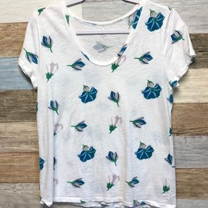 Loft Size S White Top with Flowers